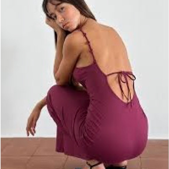 NWT Motel Maxi Bodycon Spaghetti Strap Dress Flaw - Picture 4 of 11